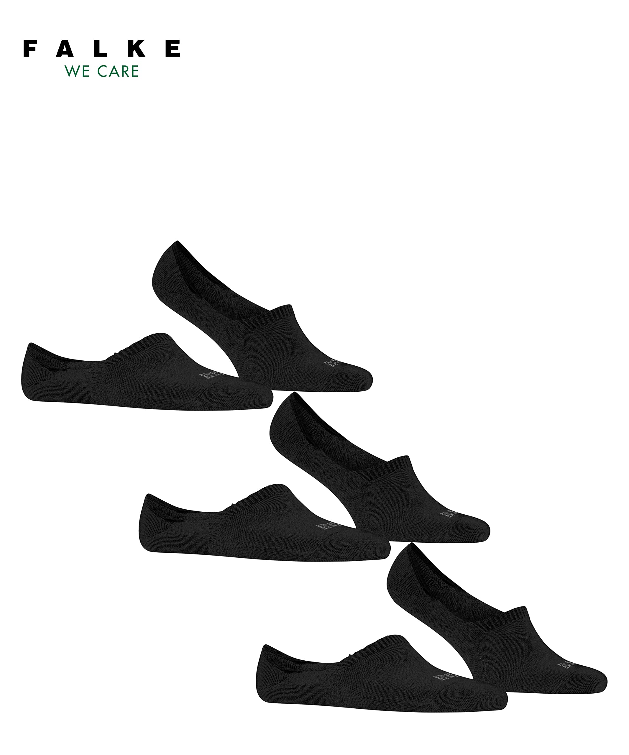 FALKE Family Invisible Multipack M In Algodón Invisibles Lisos Calcetines pinkies Hombre (Pack de 3)