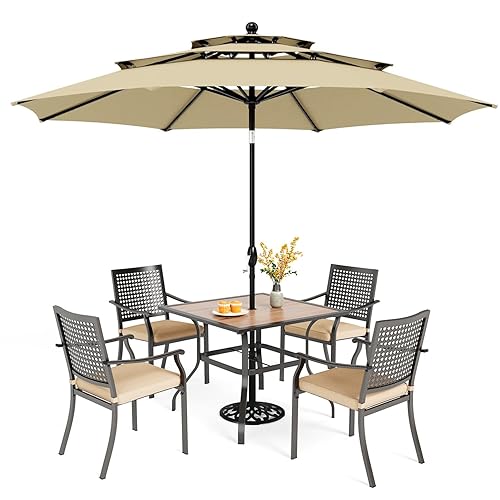 PHI VILLA 5 Pieces Outdoor Dining Set for 4 with