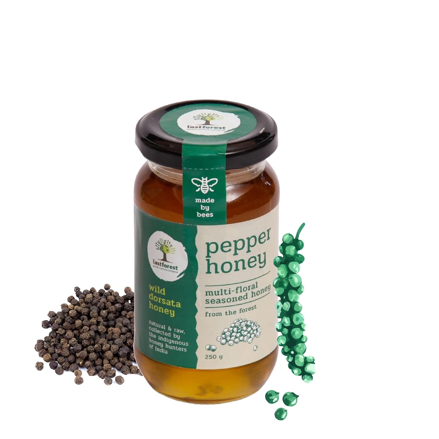 Last Forest Wild Pepper Honey 250g Pure and Natural Raw
