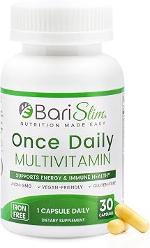 BariSlim Once Daily Bariatric Multivitamin Capsule - Iron-Free Formula - Bariatric Vitamin and Supplement for Post Surgery, Including Gastric Bypass and Gastric Sleeve | 30-Day Supply