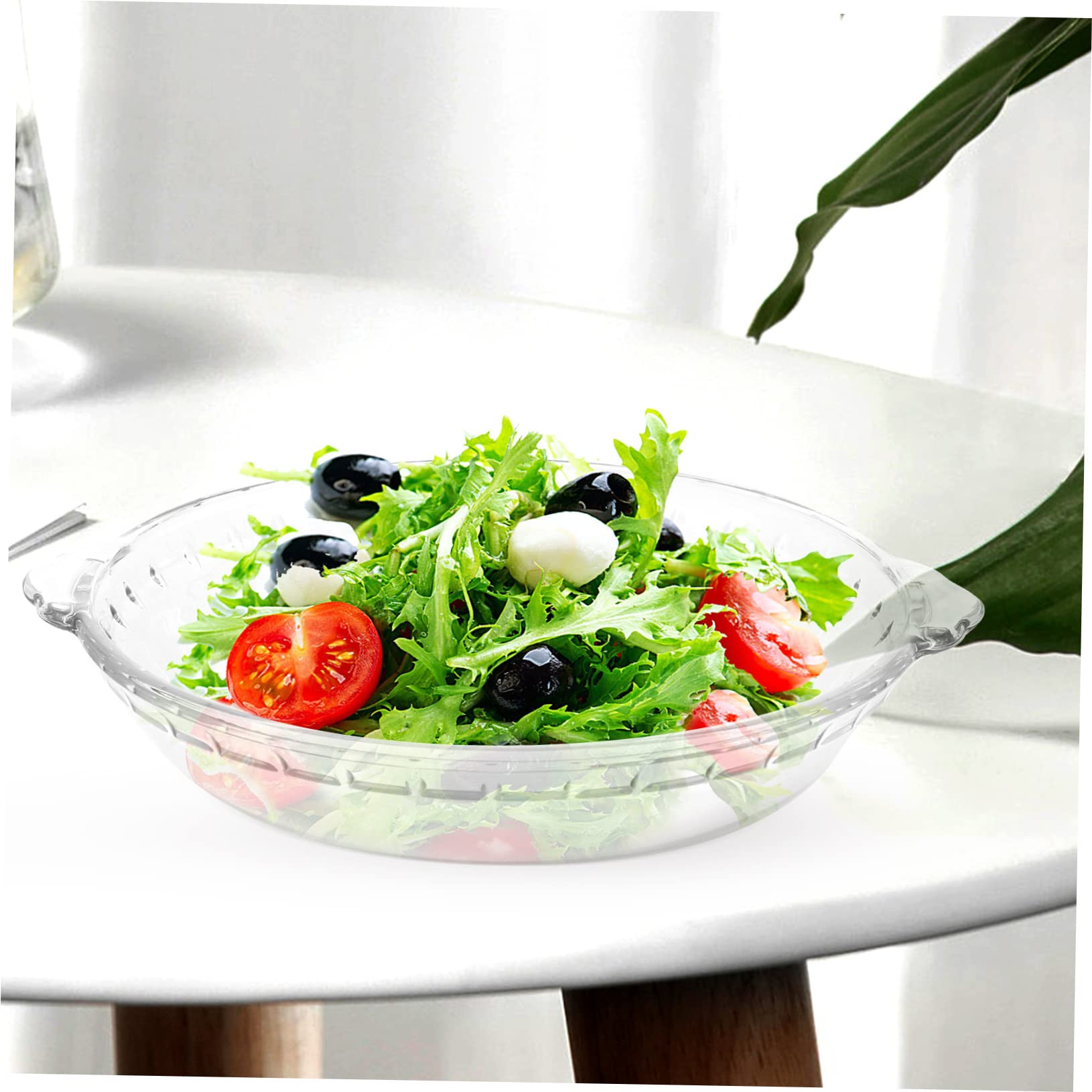 Anneome Microwave Oven Plate 8 Inch Glass Pie Plate Heatproof for Baking for Kitchen Use