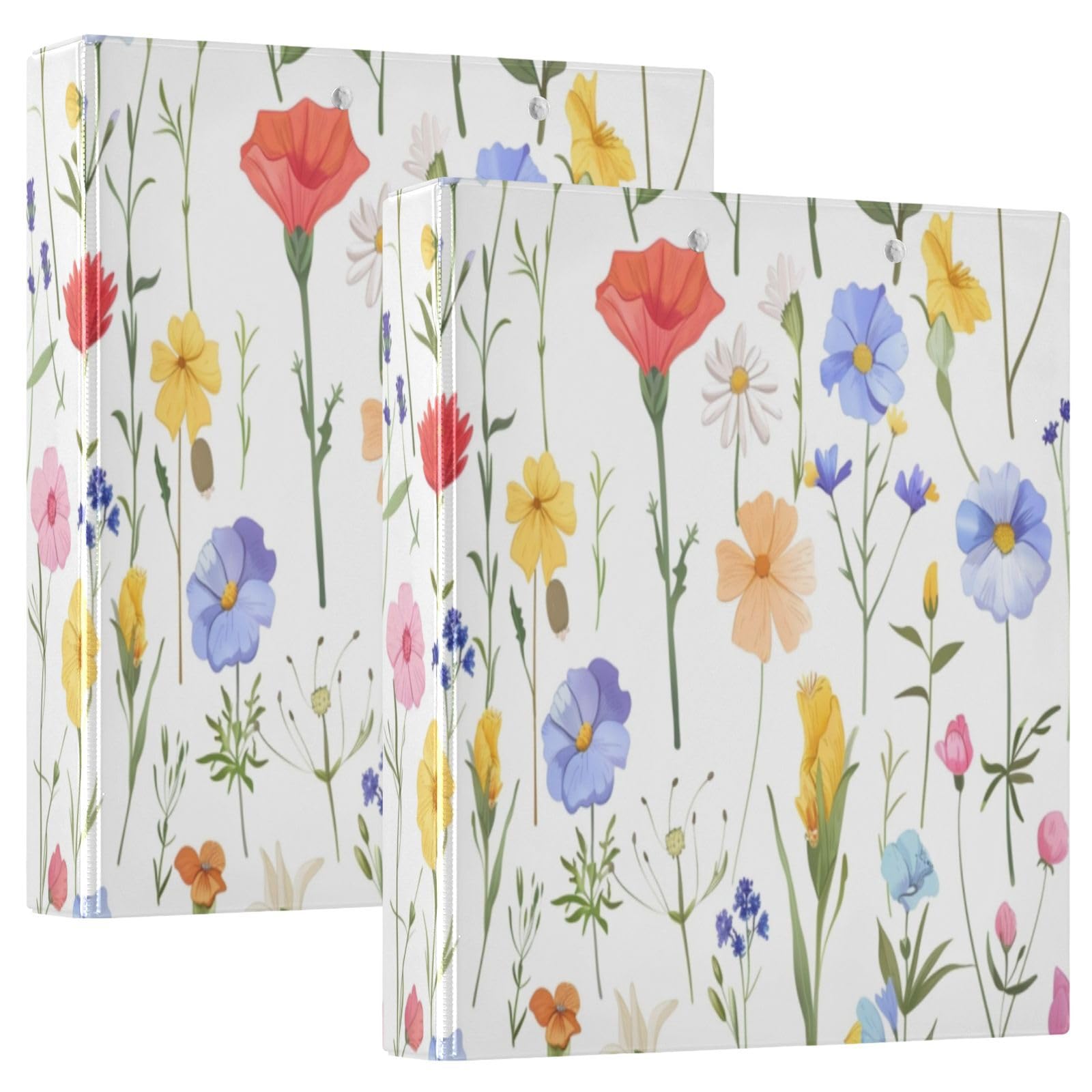 OTVEE Classeur à 3 anneaux de 3,8 cm avec porte-bloc et pochettes transparentes en PVC pour fournitures scolaires de bureau et d'école