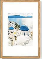 Vista 54 de Axeman Marco para póster de 18 x 24 pulgadas con paspartú para 16 x 20 pulgadas, marco de fotos de madera maciza de roble con vidrio templado, marco