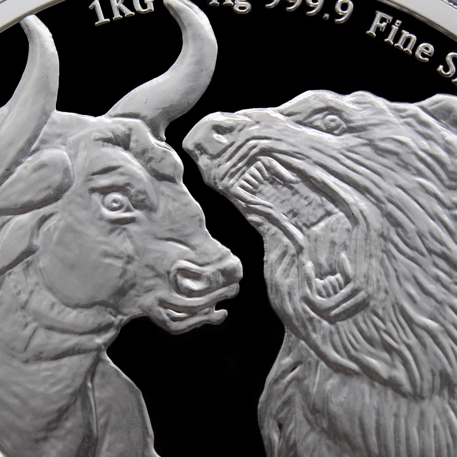 2022 1 Kilo (32.15 Troy Ounces) Tokelau Silver Bull & Bear Coin