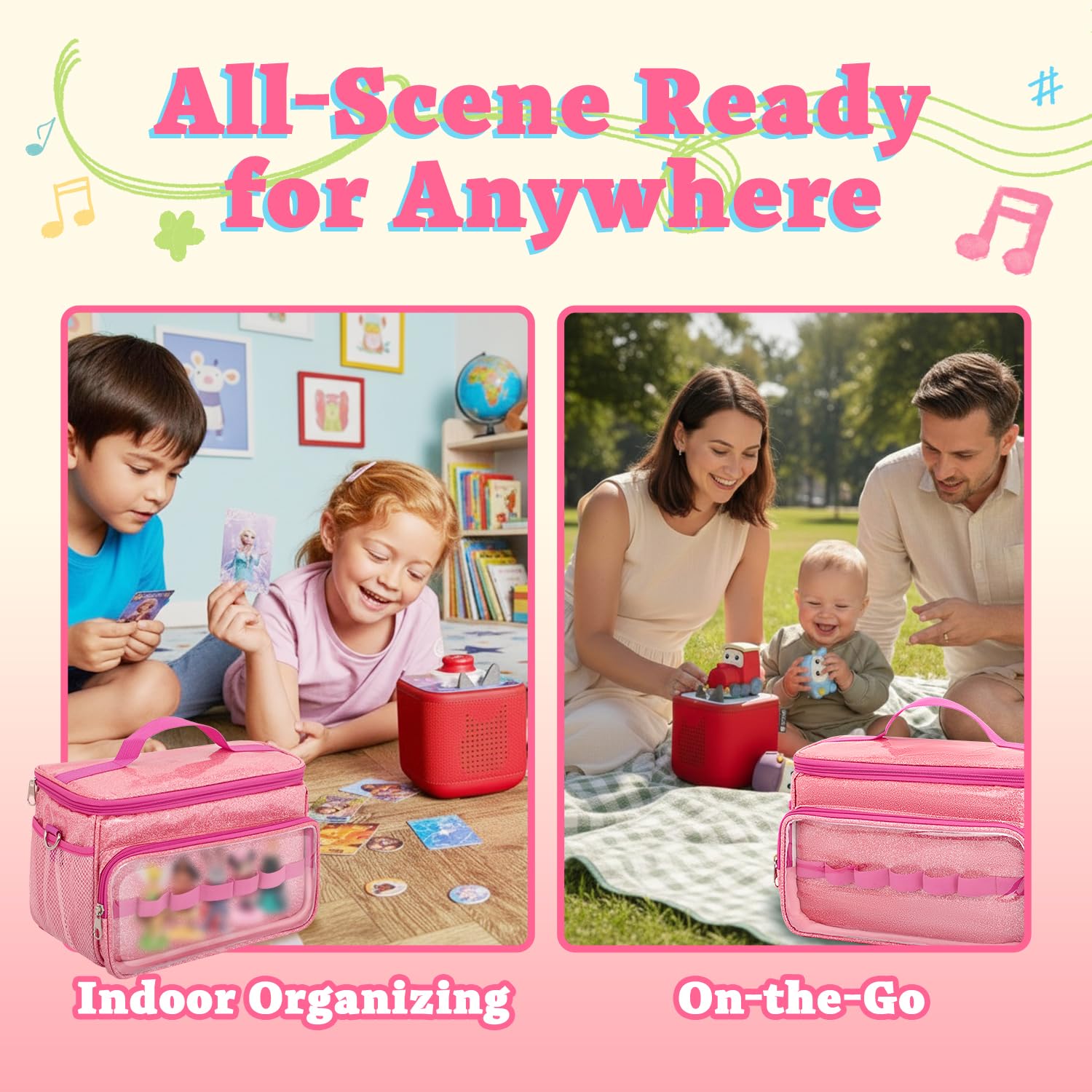 TavenRoa Carrying Case Compatible with Toniebox 2/1, Tonies Storage Bag for Toniebox Starter Set & Tonie Figures - Image 4