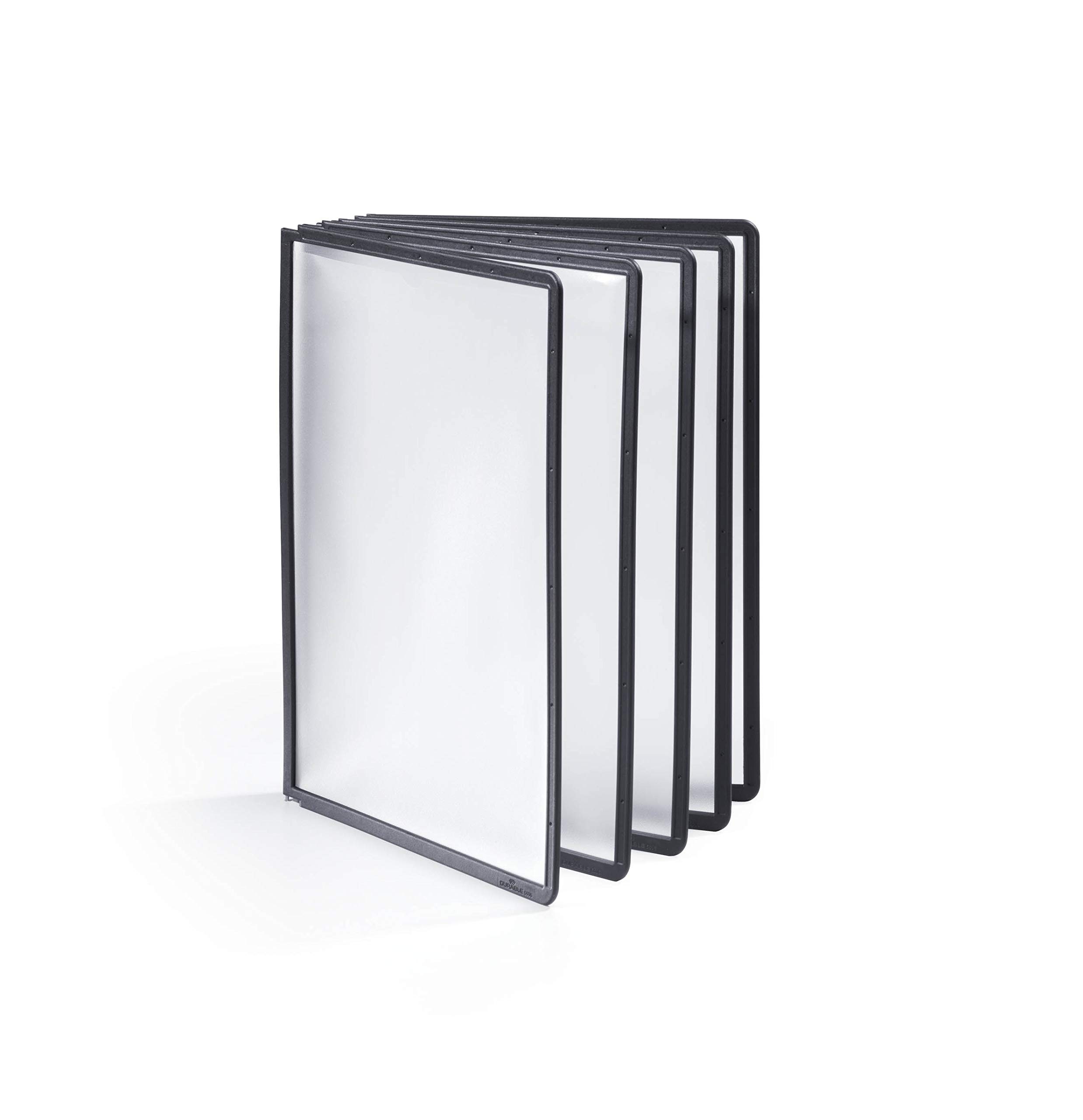 Durable Sherpa Sichttafel A4 transparent mit farbigem flexiblem Rahmen 10 Stück schwarz