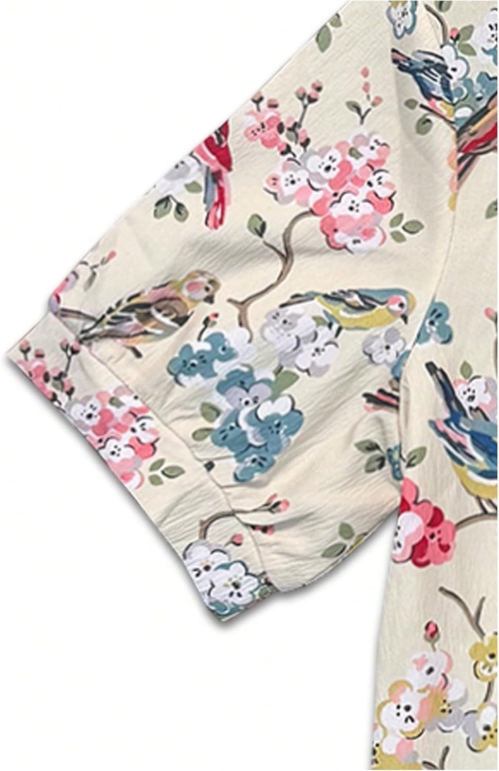 Verdusa Women's Boho Floral Tops Vacation Short Sleeve Collared Blouse Shirts Brunch Outfits - Image 4