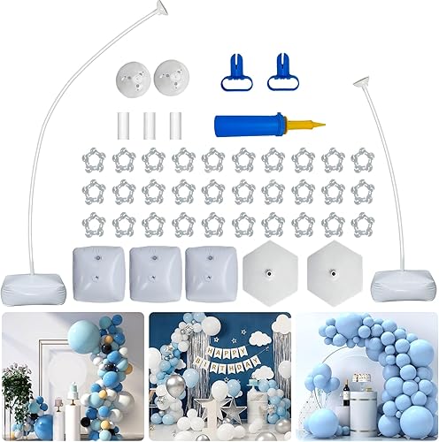 Summer&Kiss Kit de arco de globos de 8.2 pies de alto y 5 pies, forma de doblez libre, soporte de globo de medio arco, soporte de arco de globo de