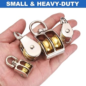 PATIKIL Double Pulley Block, (Loading 500KG, M12)(3Pcs)
