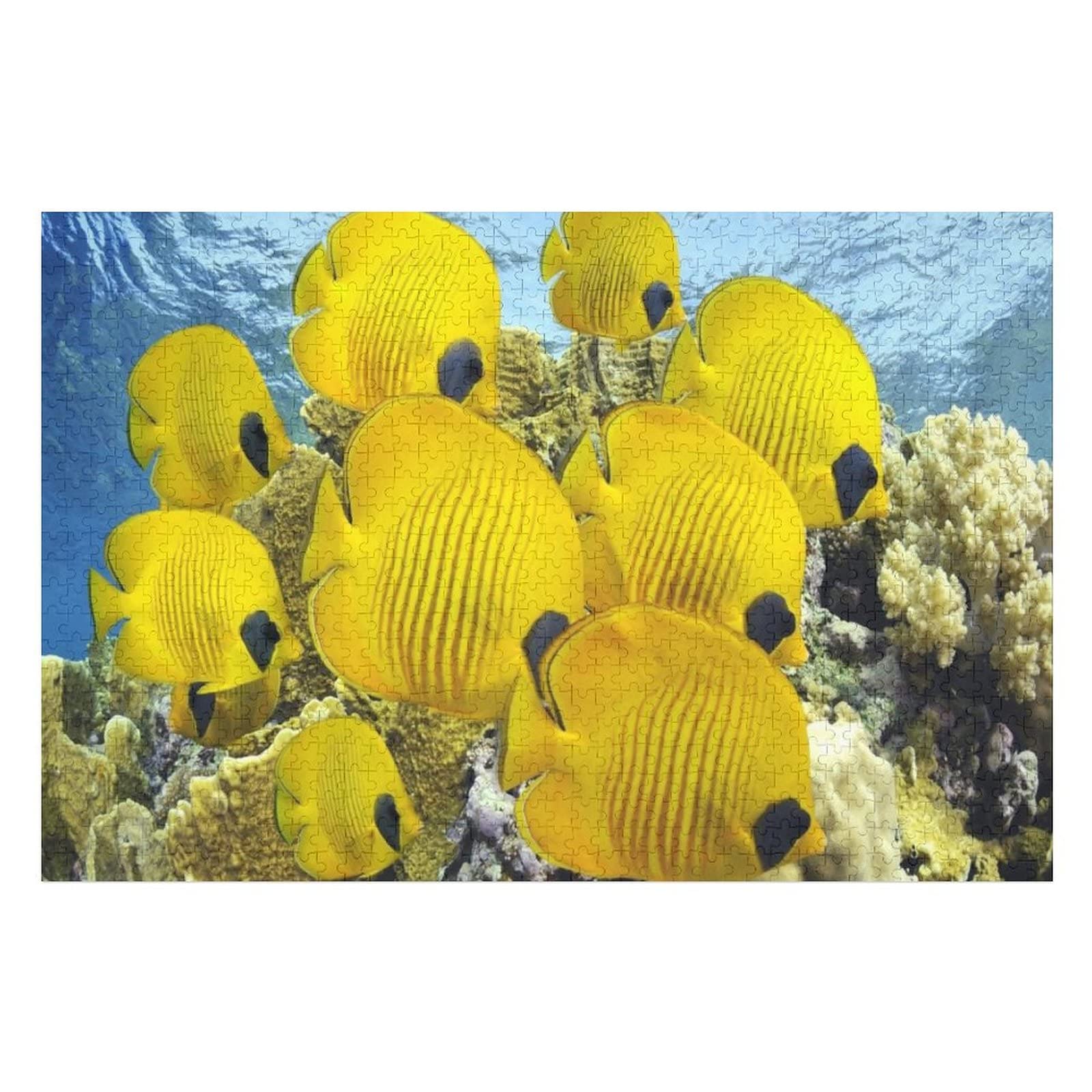 Ozean-Puzzle Für Erwachsene, 1000 Teile – Bunte Collage Mit Fischen, Schildkröte & Wal