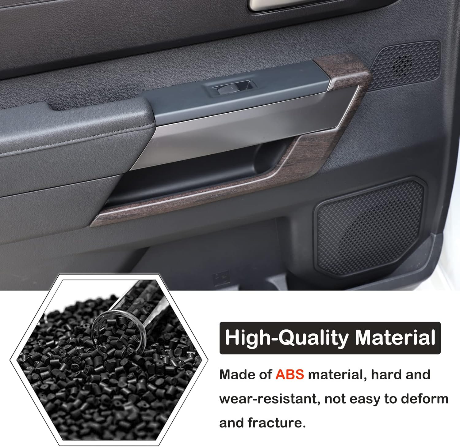 Aunginsy Inner Door Handle Panel Strip Trim Compatible with Toyota Tundra 2022-2025 Front Rear Door Panel C-Shaped Decorative Cover C-Type Protection ABS Interior Accessories, Not Fit Limited Version