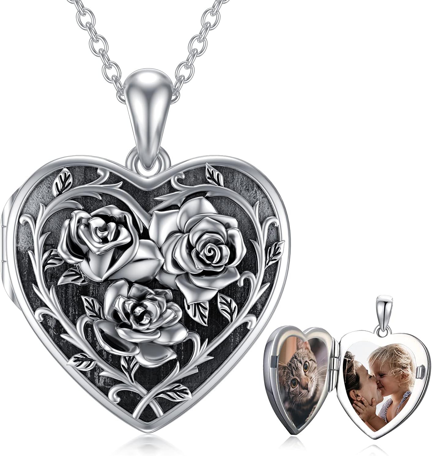 Locket Necklace 925 Sterling Silver Pictures Photo Keep Someone Near to You Custom Lockets Mother's Day Jewelry Personalized Photo Locket Gifts