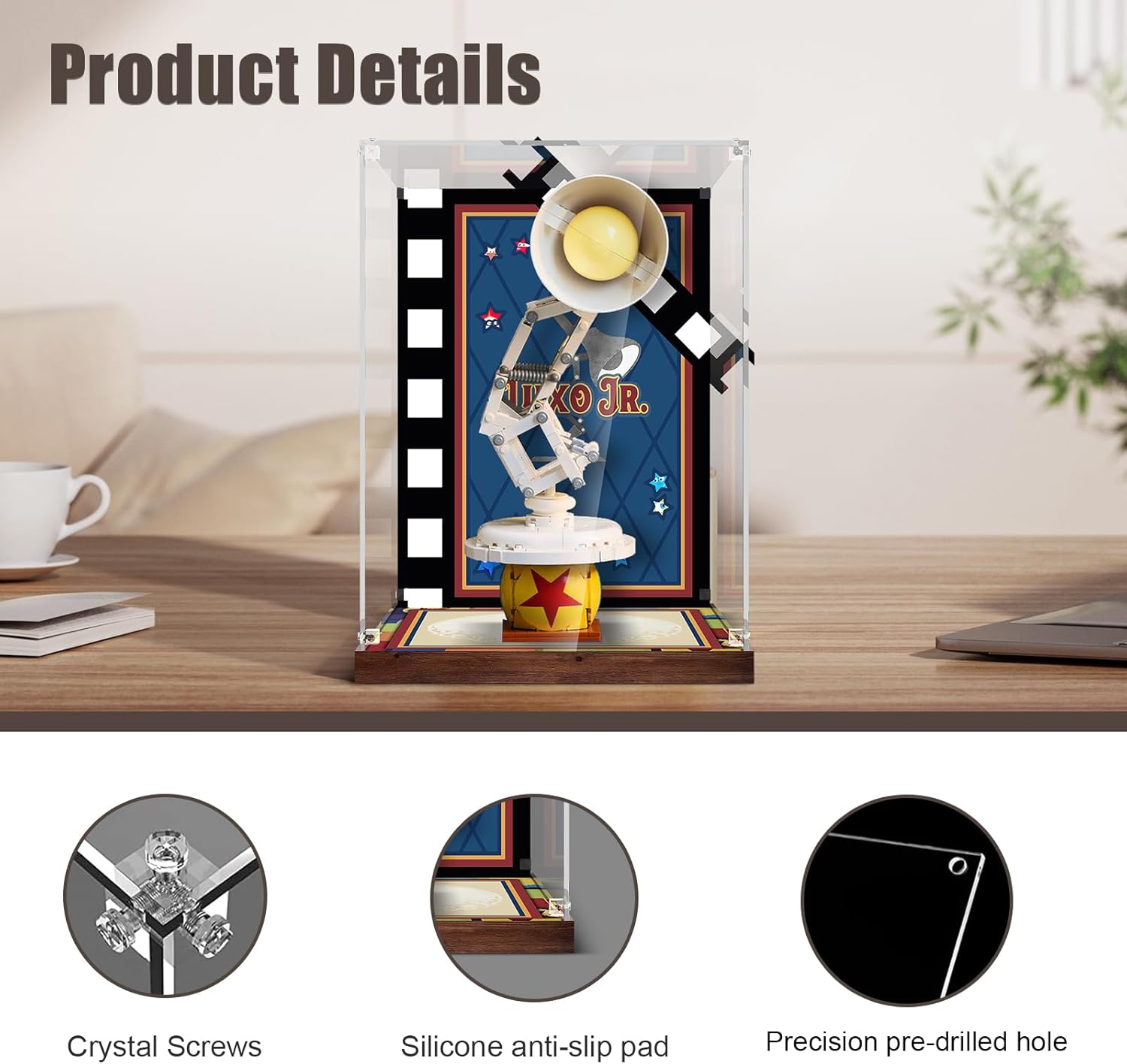 Acrylic Display Case Compatible with Lego 21357 Pixar Luxo Jr. Lamp - No Model Only Case , Dust-Proof Protective Showcase Box for Lego Pixar Lamp Ideas for Adults Fans