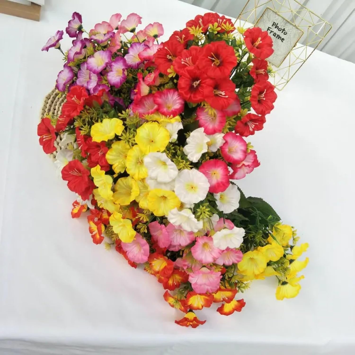 35cm Fake Morning Glory Simulation Petunia Wedding Home Decor Rose Red White Yellow Artificial Flowers for Wedding Garden Decor (red)
