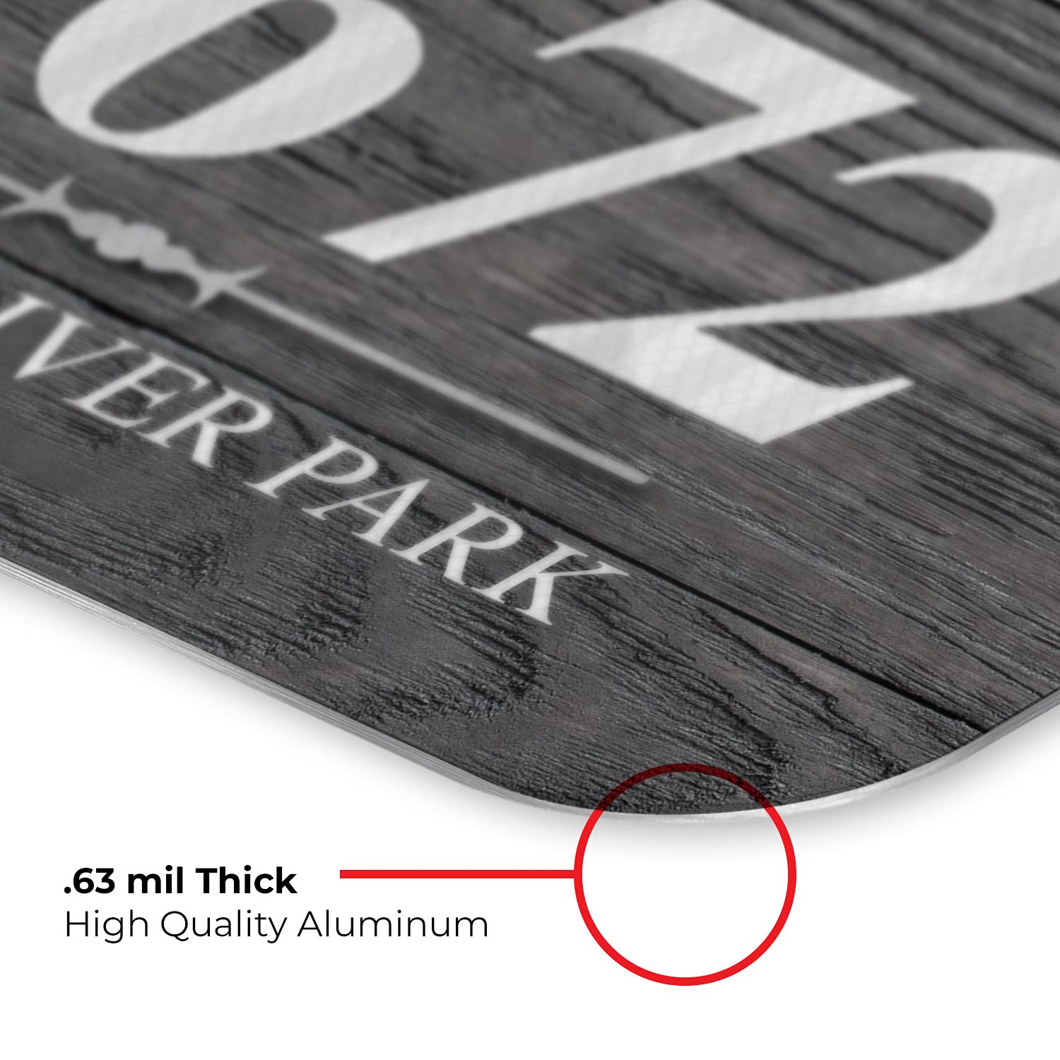 Address Sign, Custom Personalized House Numbers for Outside, Shiny Silver Wood Background, 6x12 Inches, 3M EGP Reflective .040 Aluminum, Fade Resistant, Made in USA