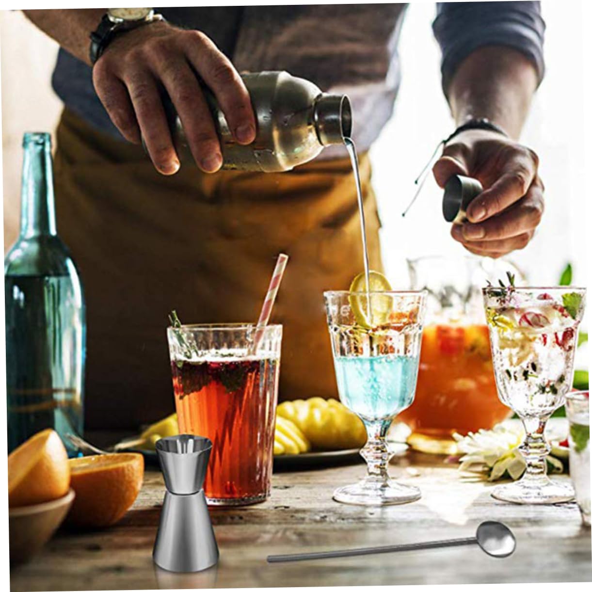 IMIKEYA Set 6 Pezzi Shaker Cocktail in Acciaio Inossidabile 750ml Finitura a Specchio Alta Lucidatura, Facile da Pulire, per Preparare Cocktail a Casa