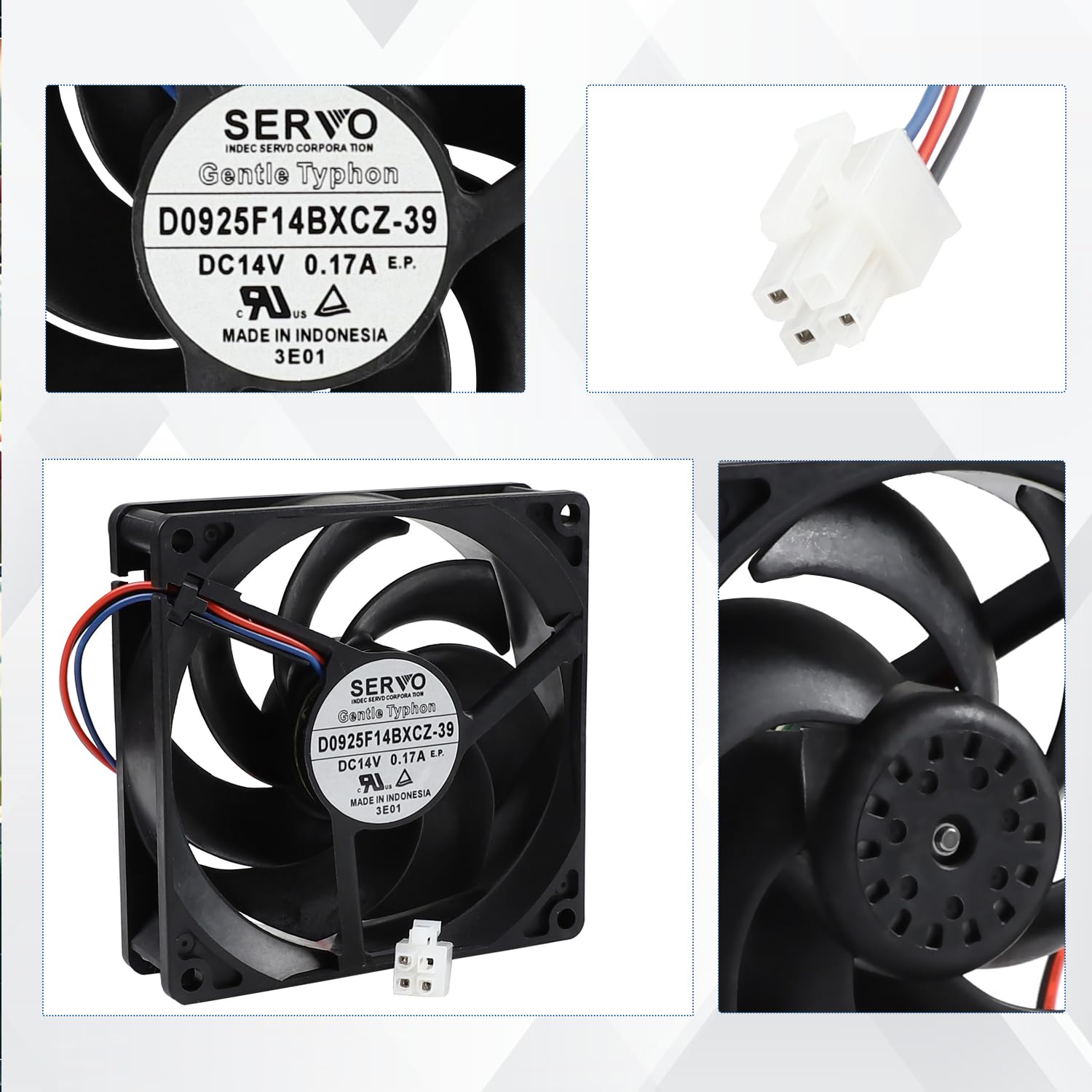 W10633627 Refrigerator Evaporator Fan Motor Compatible with Whirlpool Kitchen Aid Fridge, Replaces 3023615 PS8691851 W10395278 W10673906 W10724602 W10798934