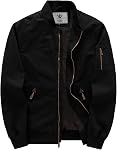 WenVen Veste de Bomber Casual pour hommes léger en coton Vestes militaires de vol brise-vent