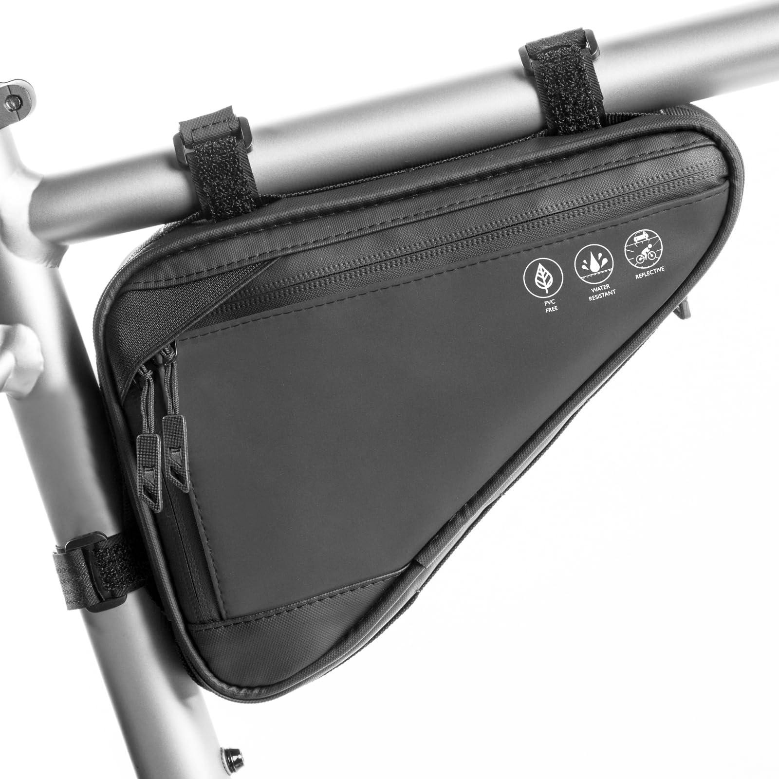 Bike Frame Bag, 2L Waterproof Reflective Bicycle Triangle Storage Bag | Two Side Pockets,…