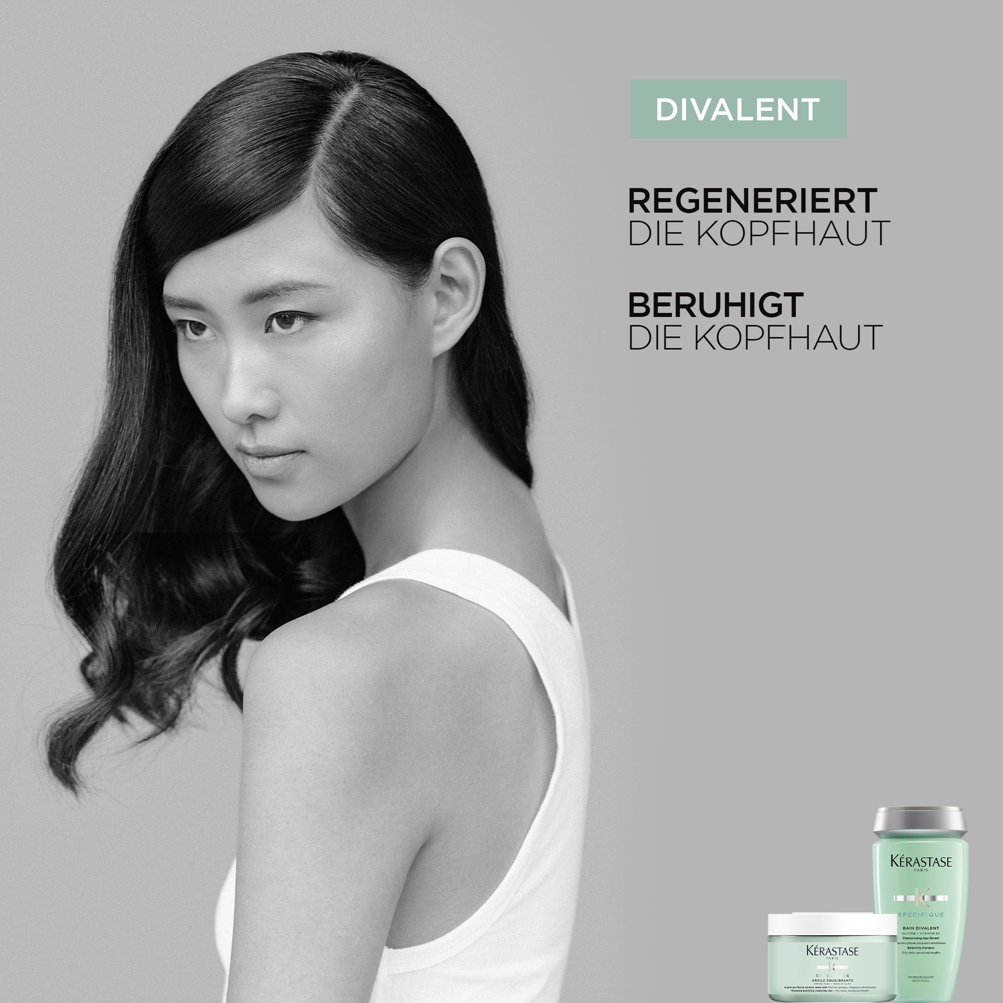 Kérastase Shampoo für fettige Kopfhaut und strapazierte Längen, Ausgleichendes und klärendes Haarbad, Bain Divalent, Spécifique