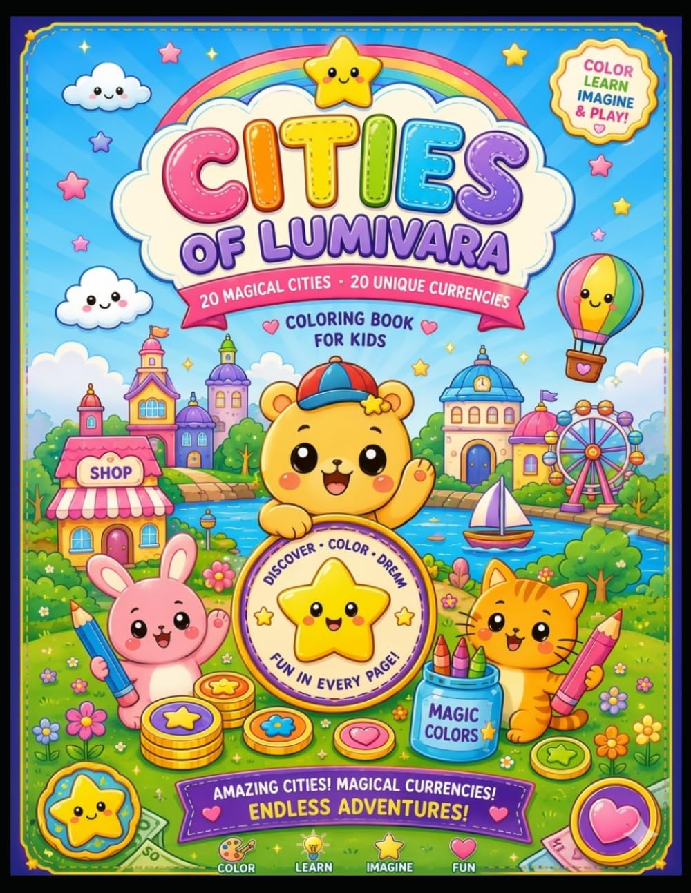 Cities of Lumivara Coloring Book for Kids: Magical Cities and Unique Currencies Coloring Book for Kids: An Amazing Coloring Adventure to Discover, Color, and Dream with Cute Animals