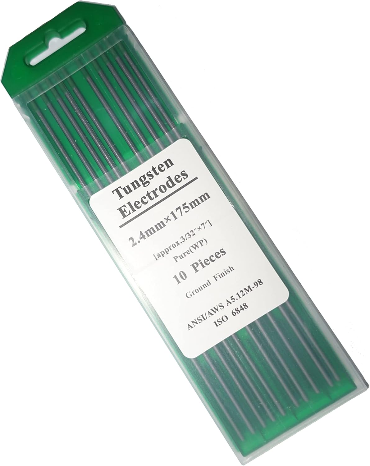 TIG Welding Pure Tungsten Electrode 3/32" x 7" (Green, PURE TUNGSTEN