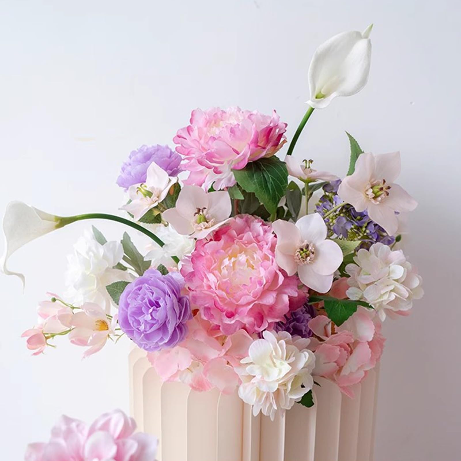 Rosa Hochzeitsdeko-Blumenkugel-Set – 3D-handgefertigte Kunstblumen | Hochzeitsbühnenhintergrund, Outdoor-Aktivitäten, Foto-Requisiten, Heimdekoration