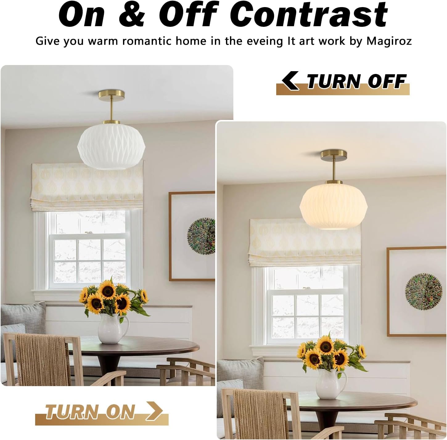 Mid Century Modern Brass Semi Flush Mount Ceiling Light Vintage Globe Glass Close to Ceiling Light Nordic White Milk Glass Ceiling Light Farmhouse Industrial Gold Hallway Light Fixture MCl14-B