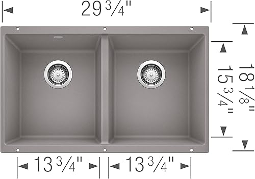 Miniatura 2 de Blanco Précis Fregadero 2 tarjas iguales de 16 pulgadas, 516319