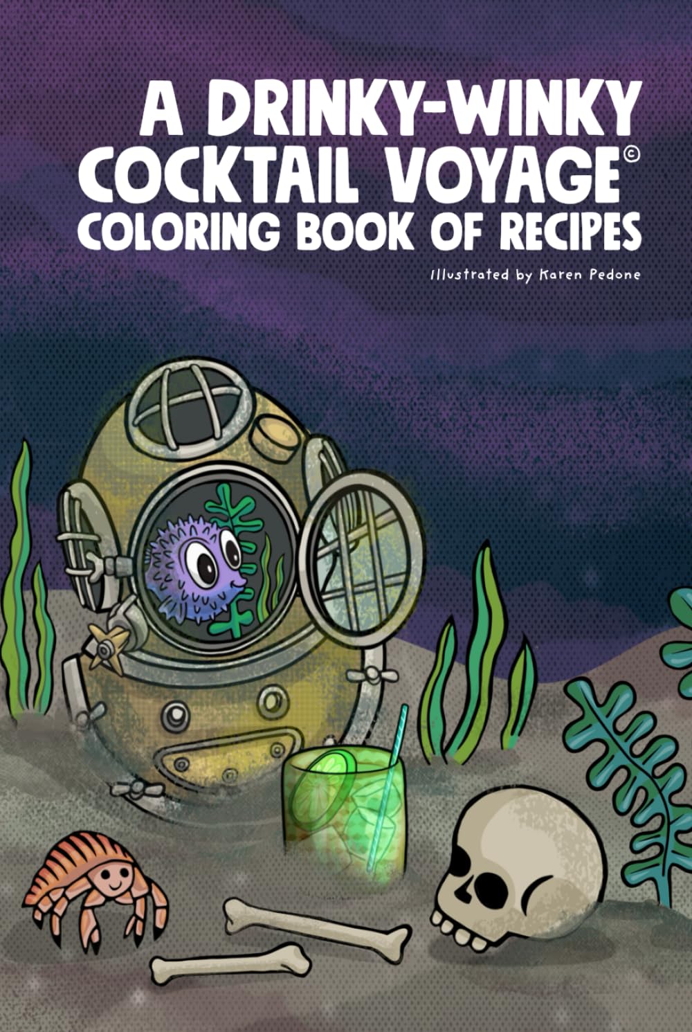 Livre de coloriage de recettes de cocktails pour décompresser et apprendre la mixologie
