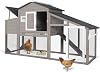 Ketive 71 Chicken Coop Large Wooden Chicken Tractor - with Wheels Waterproof Outdoor Hen House Poultry Cage Back Yard Chicken Coops with Run, Laying Boxes and Secure Enclosure