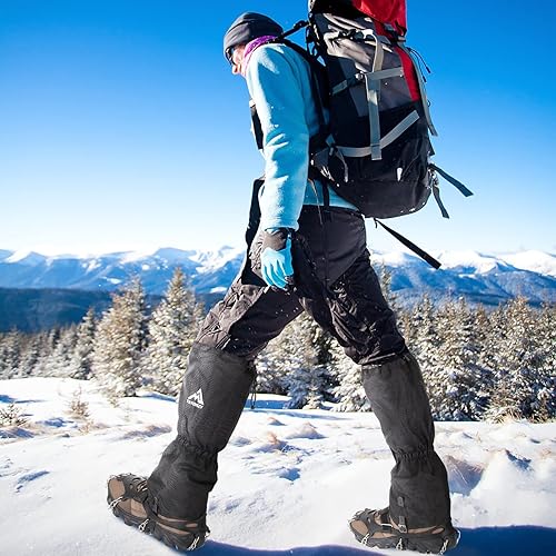 Miniatura 10 de TAYOVSZY Polainas para senderismo  Polainas impermeables y transpirables para mujeres y hombres, botas ajustables y ligeras para caza, senderismo,