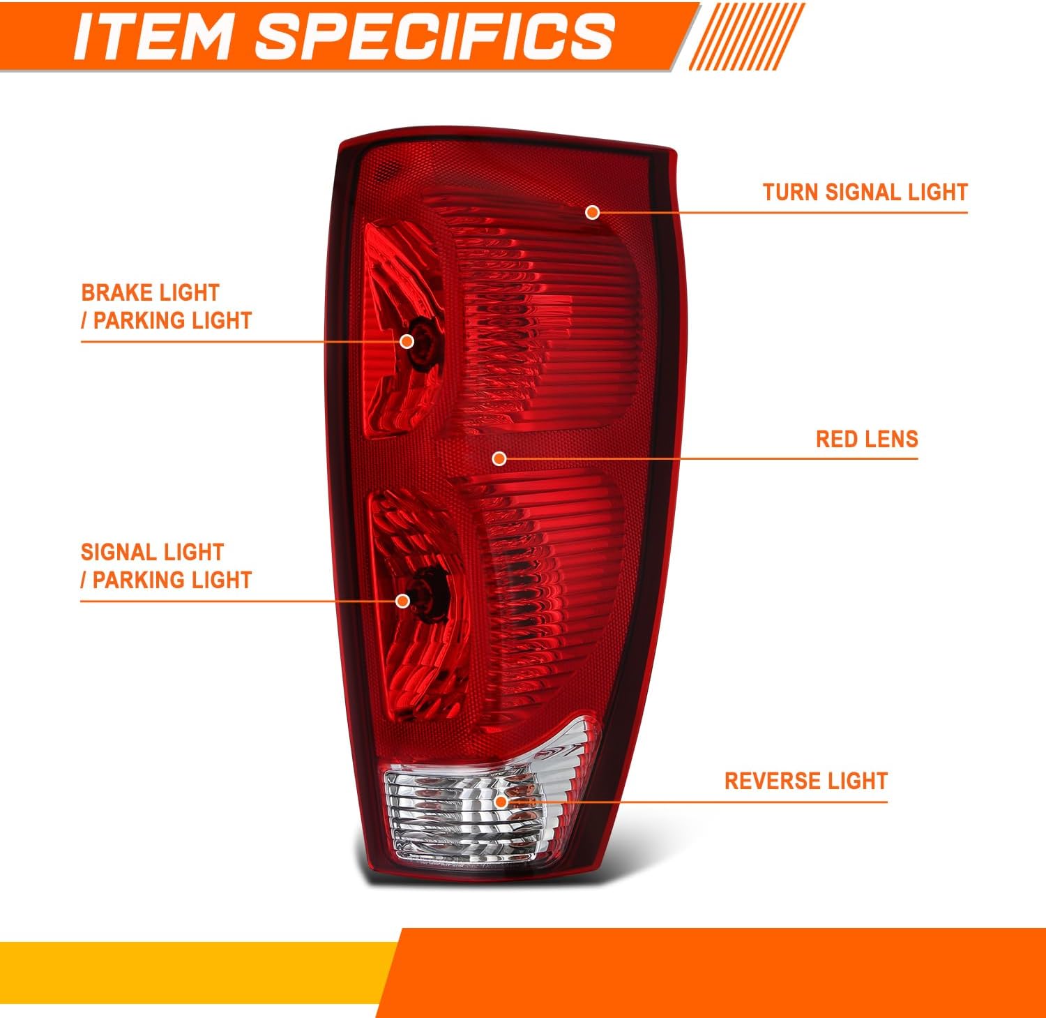 PM PERFORMOTOR Rear Brake Tail Lights Assembly Compatible with 2002-2006 Chevrolet Avalanche 1500 2500, Chrome Housing Red/Clear Lens, Passenger Right Side