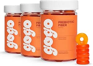 GOGO Fiber Gummies for Adults, 60 Count (Pack of 3) - Prebiotic Chicory Root Inulin Fiber Supplement - Daily Gummy Fiber for Digestive Gut Health, Constipation Relief - Non-GMO, Vegan & Cruelty-Free