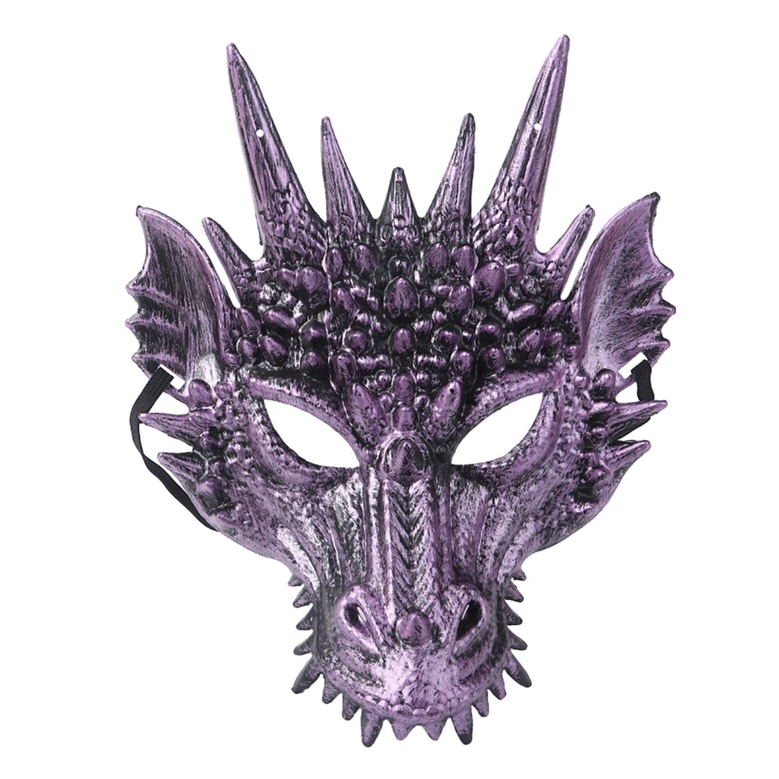 Altsuceser 3D Dragon-Mask, Cosplay-Mask Dragon's Head-Mask Scary Animal Half Face-Masks for Adults Men Purple