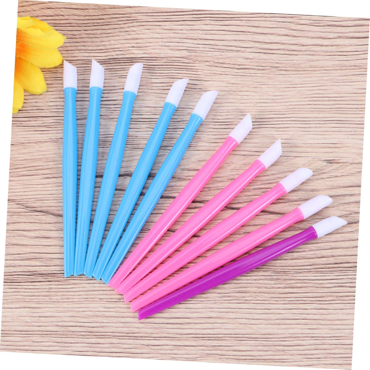 minkissy Nail Cuticle Set of 10 Professional Dead Skin Remover Tipped Plastic Handles Random Color