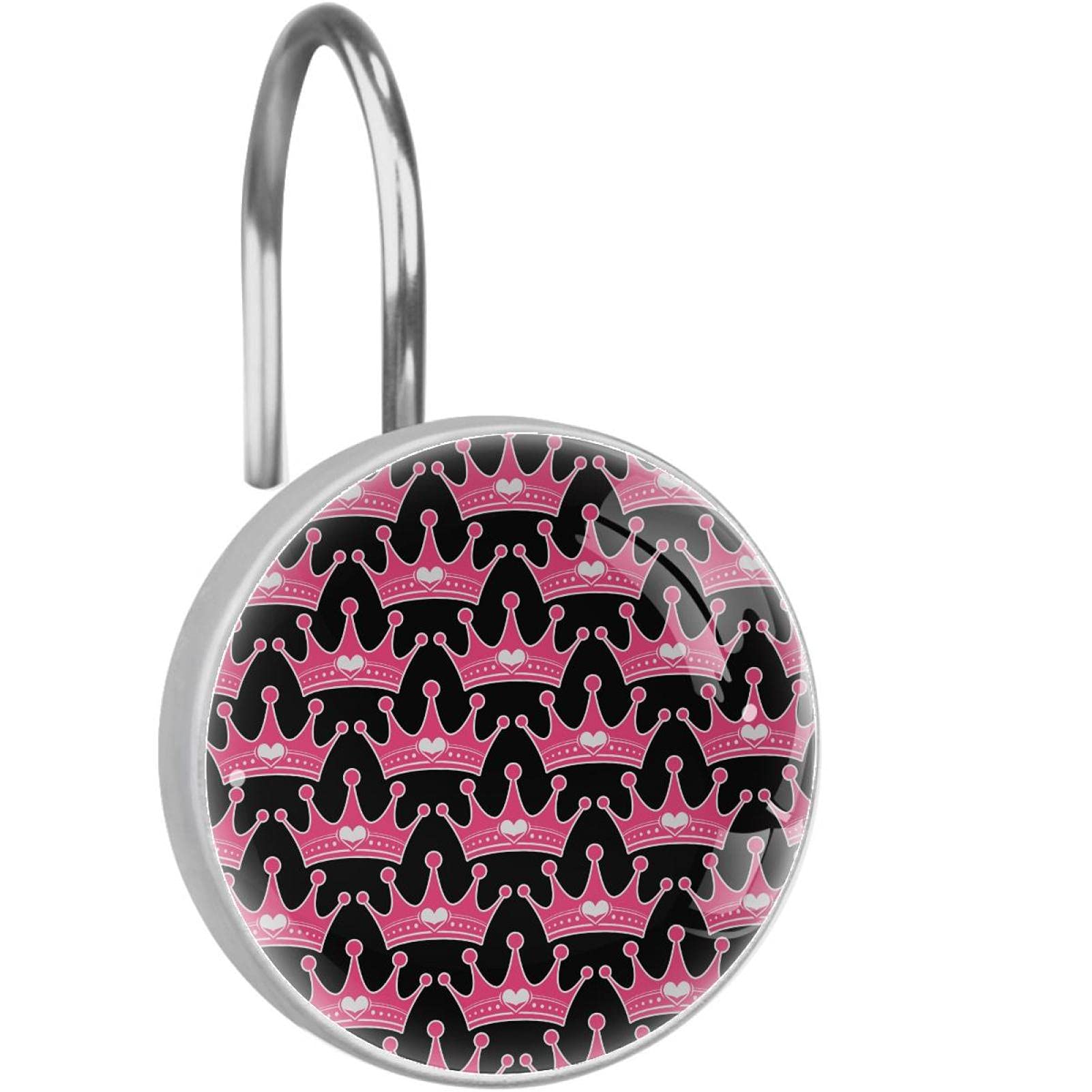 Crochets rideau de douche acier inoxydable antirouille haut de gamme motif couronne de bijoux