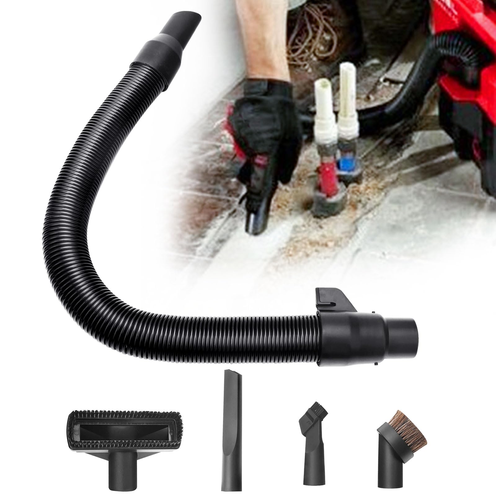 Photo 1 of 14-37-0105 18V Wet/dry Vac Hose Assembly with Universal Attachments Adapter Kit for 18v/28v Vacuum 0880-20 0970-20 (Internal Storage), Use to Pick Up Dust and Debris