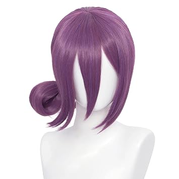 Anime Cosplay Wigs Short Grape Purple Adult Halloween Costume Party Hair Wig