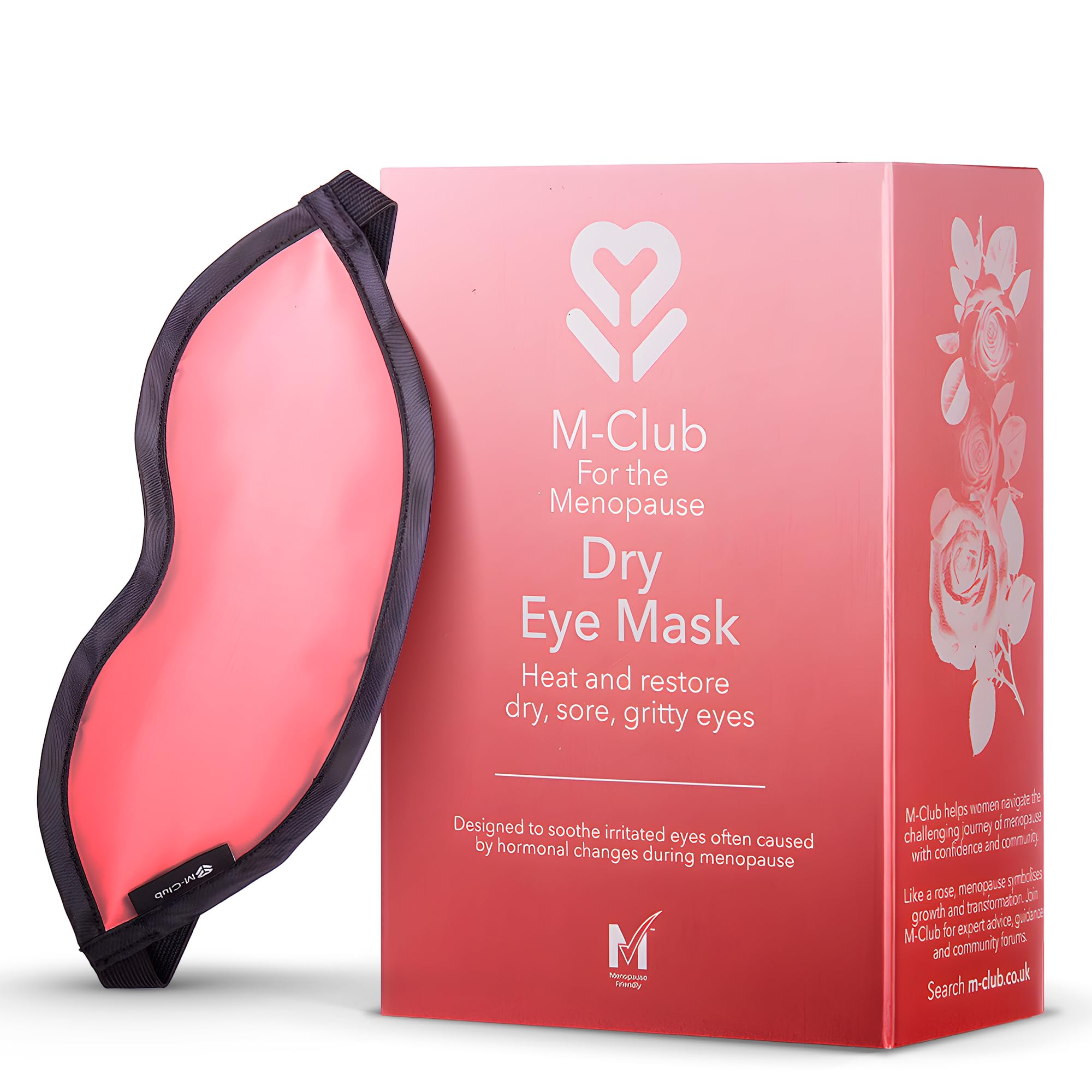 M-Club Heated Dry Eye Mask for Menopause & Dry Eyes Relief - Reusable Moist Heat Compress for Dry, Sore, Gritty Eyes During Menopause Also Helps Relieve Blepharitis & Styes - Antibacterial Protection