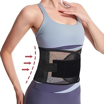 COMFYTHERA Umbilical Hernia Belt, Elastic Abdominal Binder Lower Waist Support Belt, Post Surgery Postpartum Belly Band Belly Wrap Hernia Belt Stomach Compression Wrap for Men and Women Medium