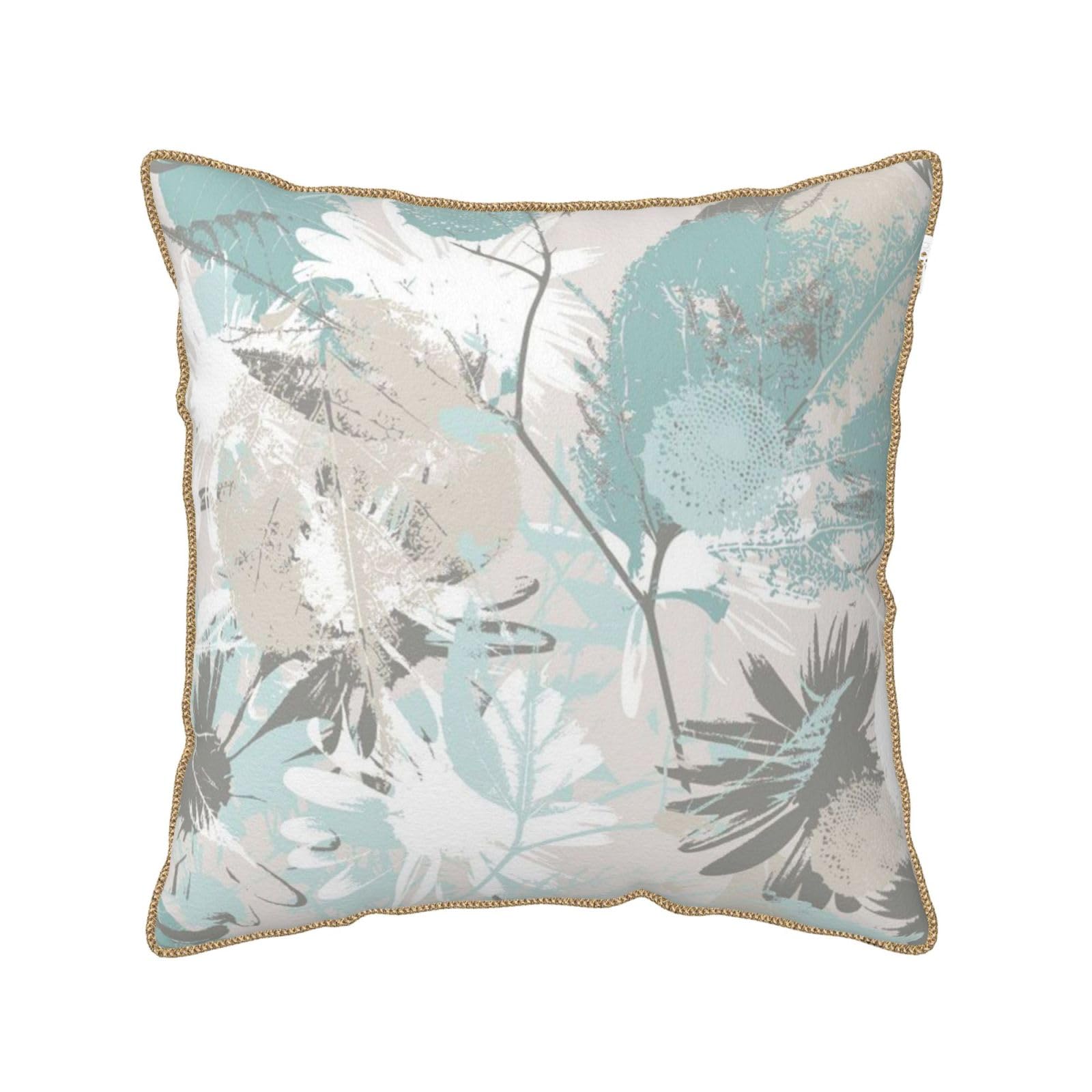 Housse de coussin en velours gris menthe 45x45 cm pour canapé