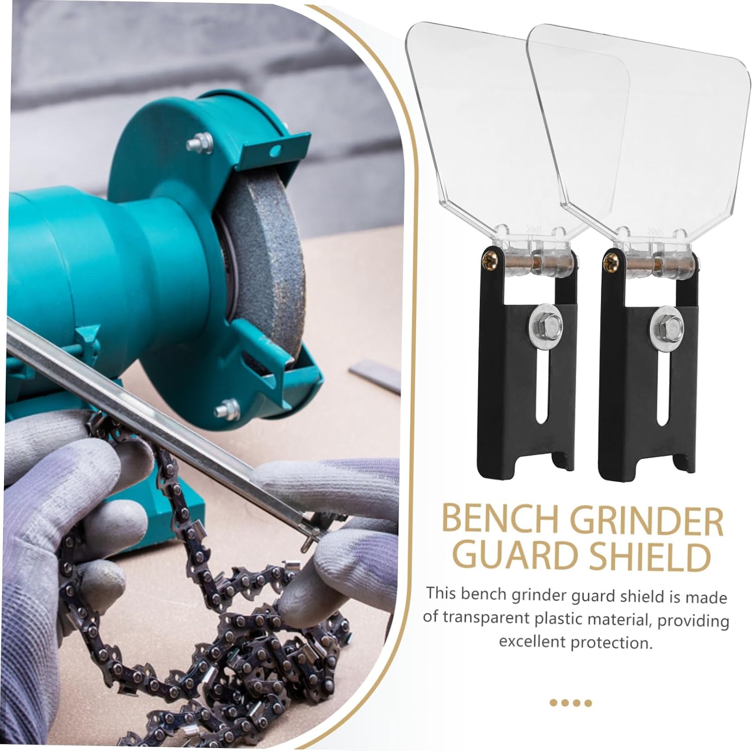 2PCS Bench Eye Shield Assembly Protective Cover for Bench Grinder Dustproof Eye Guard Safety Accessory for Grinding Work