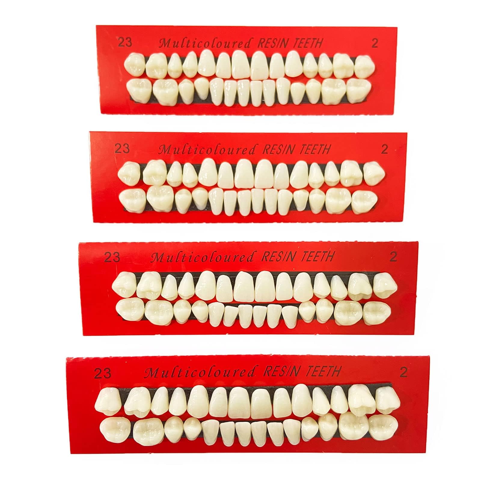 4 Pieces Acrylic Resin Fake Teeth Dental Denture False Teeth Halloween Horror Teeth Synthetic Resin Teeth for Halloween Makeup Cosplay Costume Party Ornament Supplies (4 pcs)