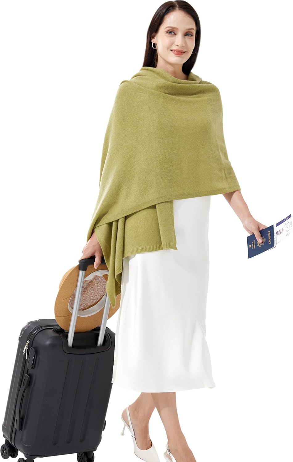 Luxury 100% Cashmere Wrap Soft Scarf Stole Knitted Shawl for Women Wayfarer Travel Extra Large 87"x28" - Image 2