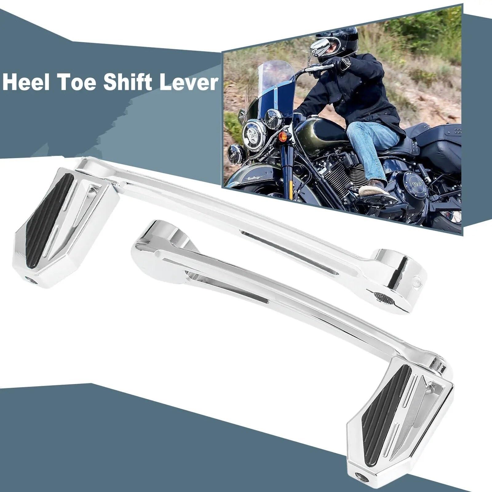Schalthebel klappbar Schalthebel mit Fersen-/Zehenschaltung für Softail-Modelle (86-17) für Touring-Modelle (88-heute) sowie Trike-Modelle.(A pair of black)