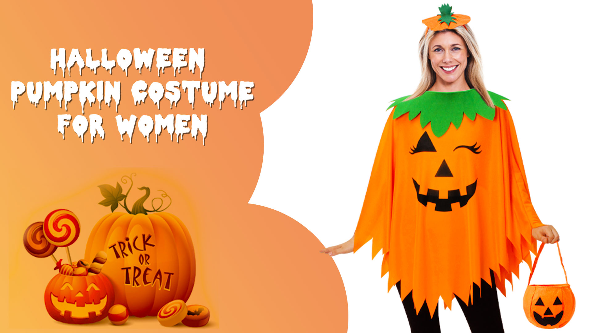 Amazon.com: WISHTEN 3PCS Halloween Pumpkin Costume for Women,Pumpkin Poncho  for Adults with Headband & Bag,Halloween Costume for Women : Clothing,  Shoes & Jewelry