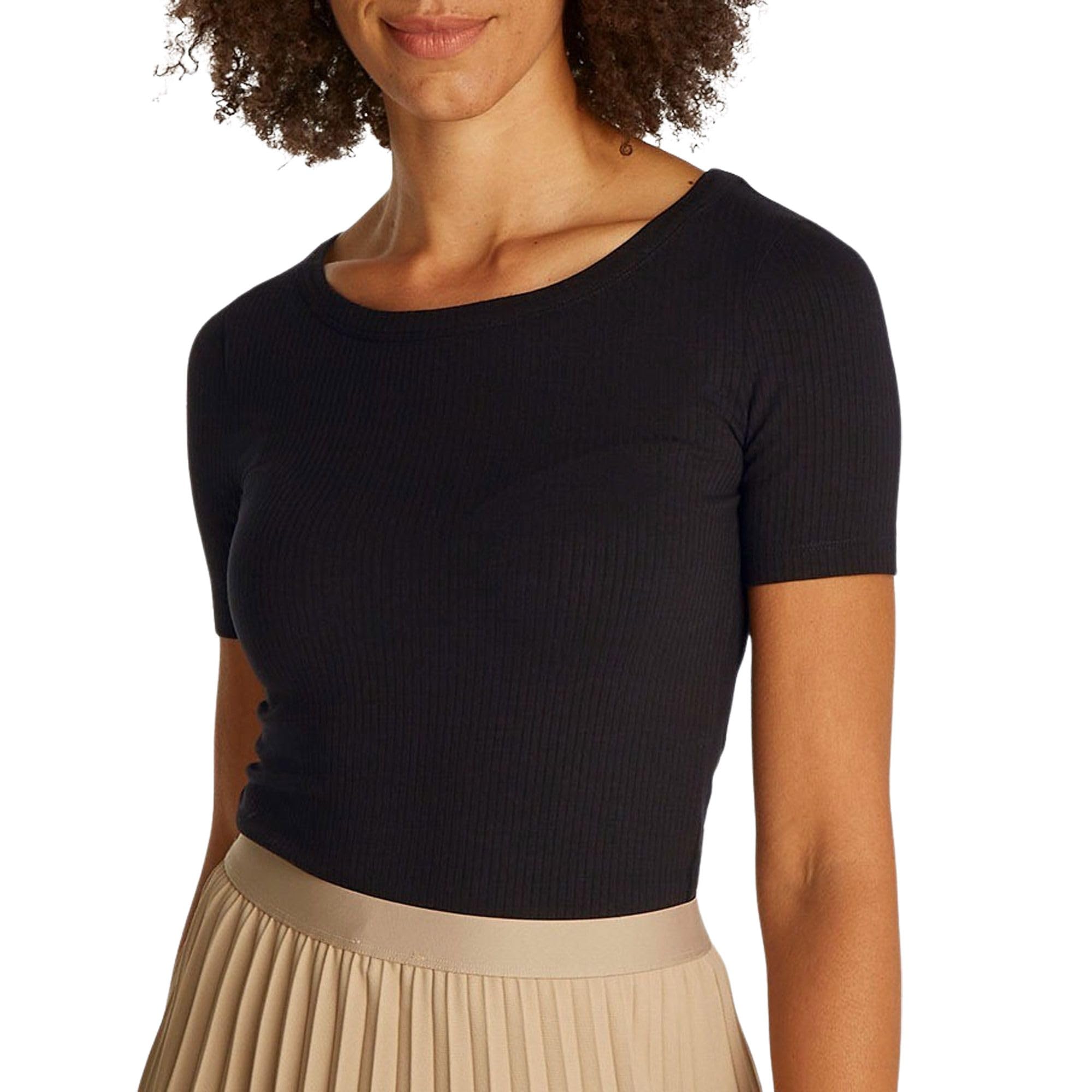 Tommy Hilfiger Damen T-Shirt Kurzarm 5X2 Rib Slim Fit