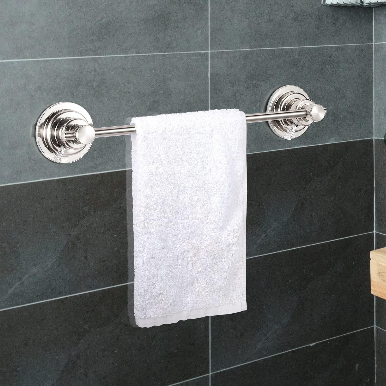 JiePai Suction Cup Towel Bar 16 Inch,Removable Vacuum Suction Towel Holder Suction Towel Rack Brushed Nickel - Image 6
