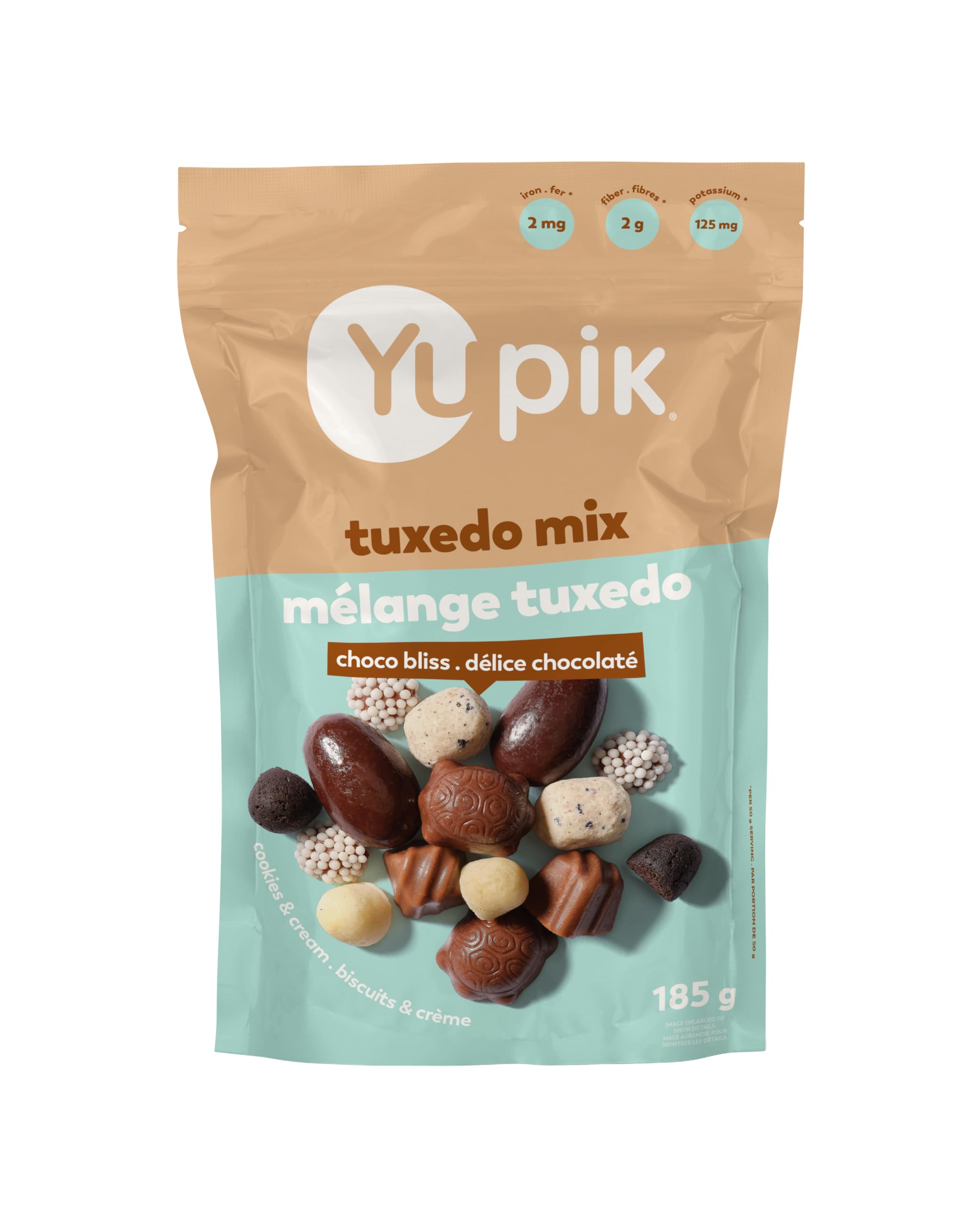 Yupik Tuxedo Mix, 185 g, Chocolatey Bites, Tuxedo Cake Flavor, Blend of Chocolates, Cookies & Cream, Brownie Bites, Chocolate Covered Almonds, Special Treat, Party Snack